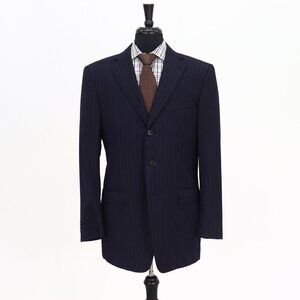 Ermenegildo Zegna 42L Navy Striped 3-Button Blazer Suit Jacket G439